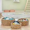 Meinposten Seegras-Körbe Set (3 Stück) – Handgeflochtene runde Aufbewahrungskörbe in Naturbraun | Deko-, Pflanzen- & Wäschekörbe | Größen: 21/25/30 cm | Nachhaltiges Naturmaterial Meinposten Dekoration