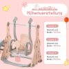 Merax Garten & Balkon Merax 3-in-1 Kinder Spielplatz Set mit Rutsche, Schaukel & Basketballkorb | HDPE-Material | Indoor/Outdoor | Sicher & Stabil Rosa