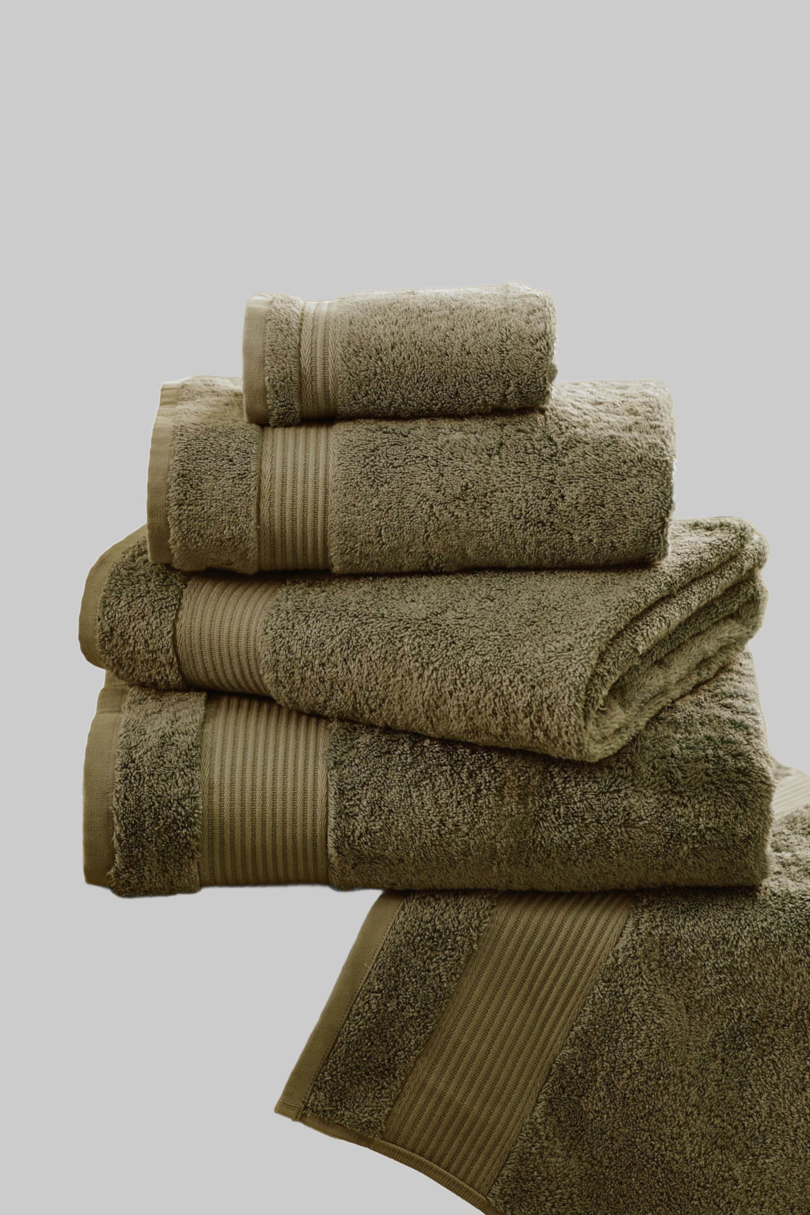 Next Premium Egyptian Cotton Bath Towel - 600 GSM Ultra Soft Handtuch (1-Piece) | Luxury Spa Quality | OEKO-TEX Certified Green Khaki Next Handtücher