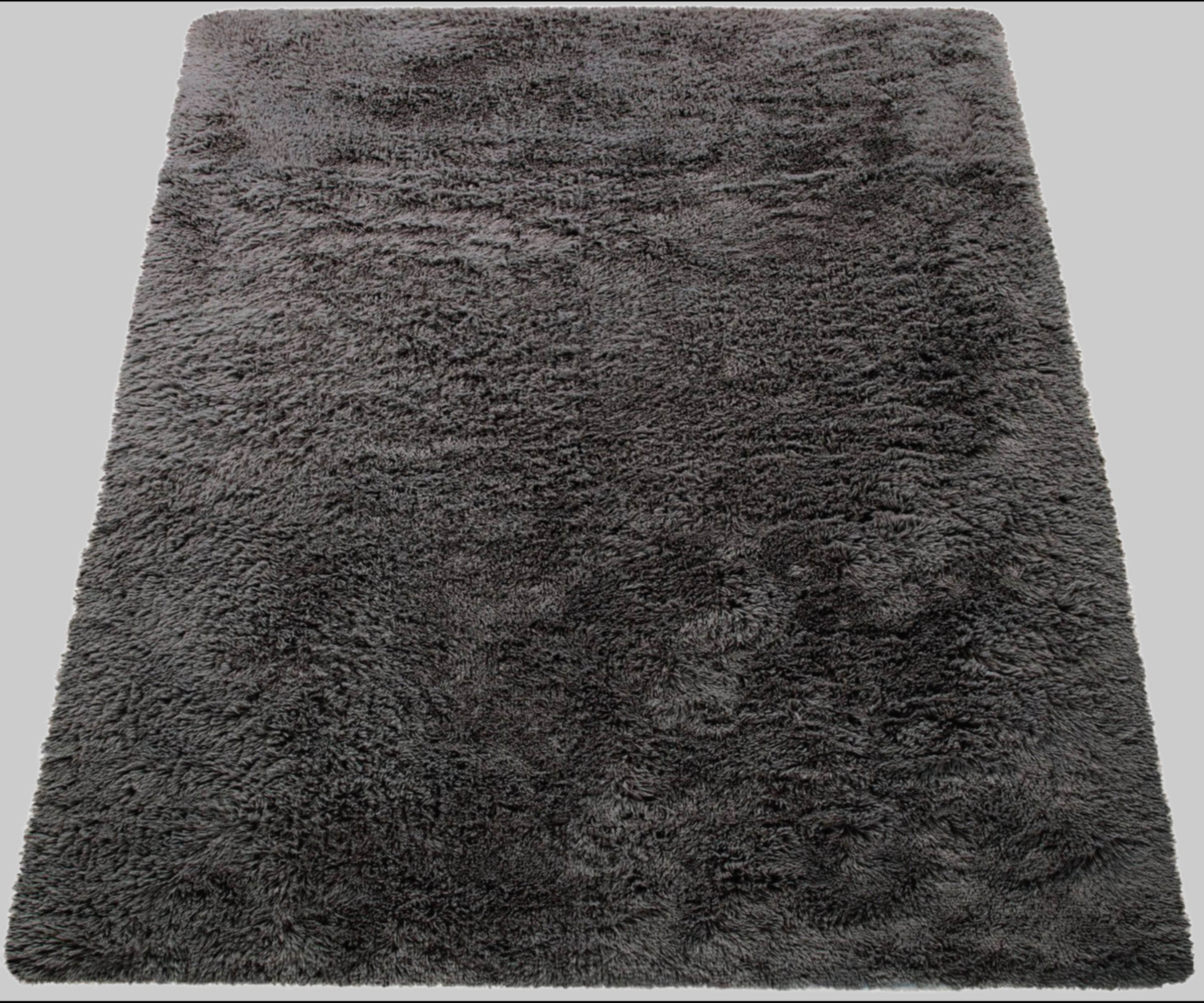 Paco Home Hochflor-Teppich Silky 591 | Premium Shaggy Rug | 37mm Extra Soft Pile | Polyester | Living Room & Bedroom | Underfloor Heating Compatible anthrazit Paco Home Teppiche