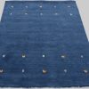 carpetfine Premium Gabbeh Loom Wollteppich mit Tiermotiven | Handgewebt aus 100% reiner Wolle | 15 mm Höhe | Fußbodenheizung geeignet | Traditionelle Nomaden-Webkunst blau Teppiche