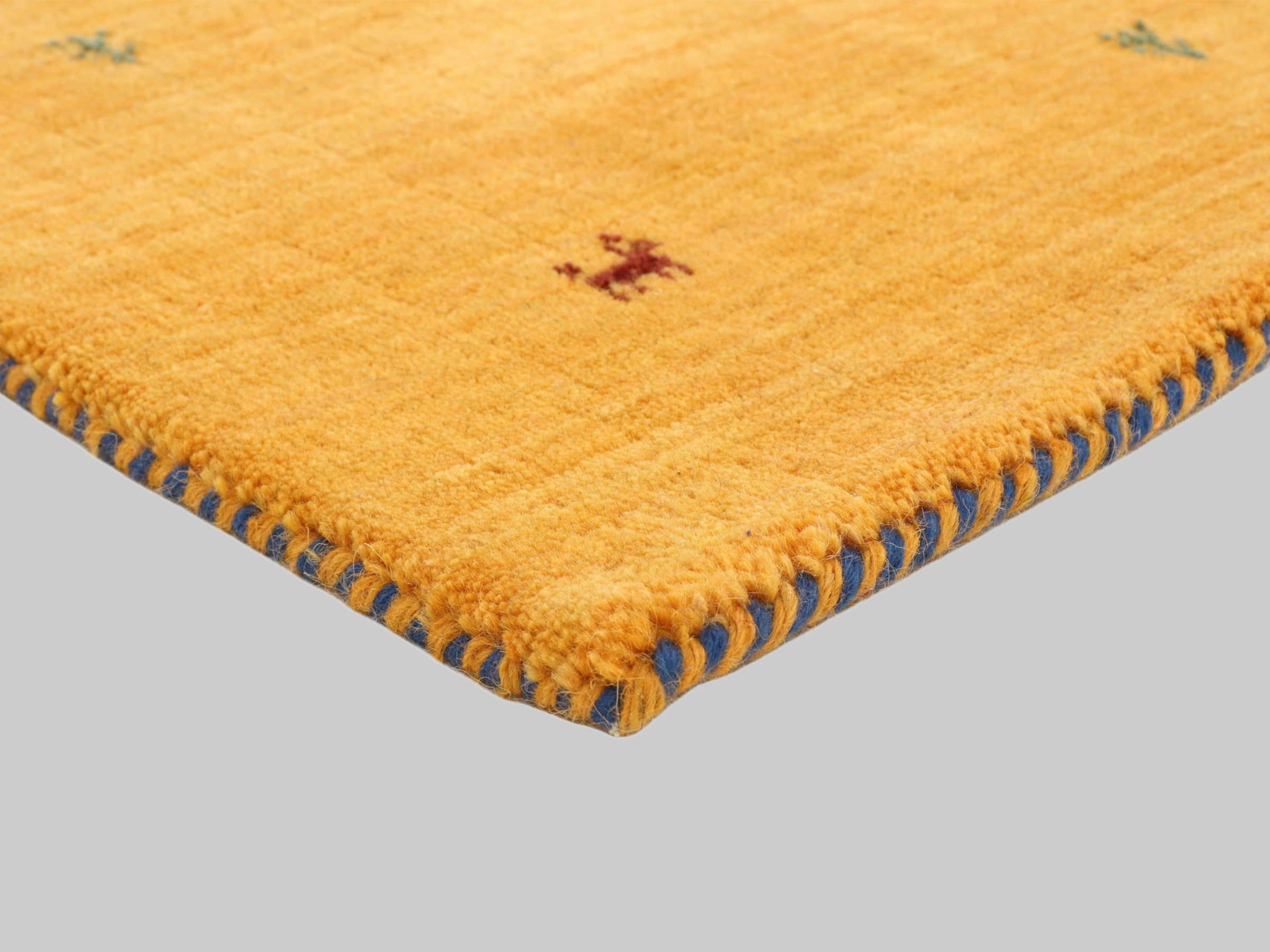 Premium Gabbeh Loom Wollteppich mit Tiermotiven | Handgewebt aus 100% reiner Wolle | 15 mm Höhe | Fußbodenheizung geeignet | Traditionelle Nomaden-Webkunst gelb Teppiche carpetfine