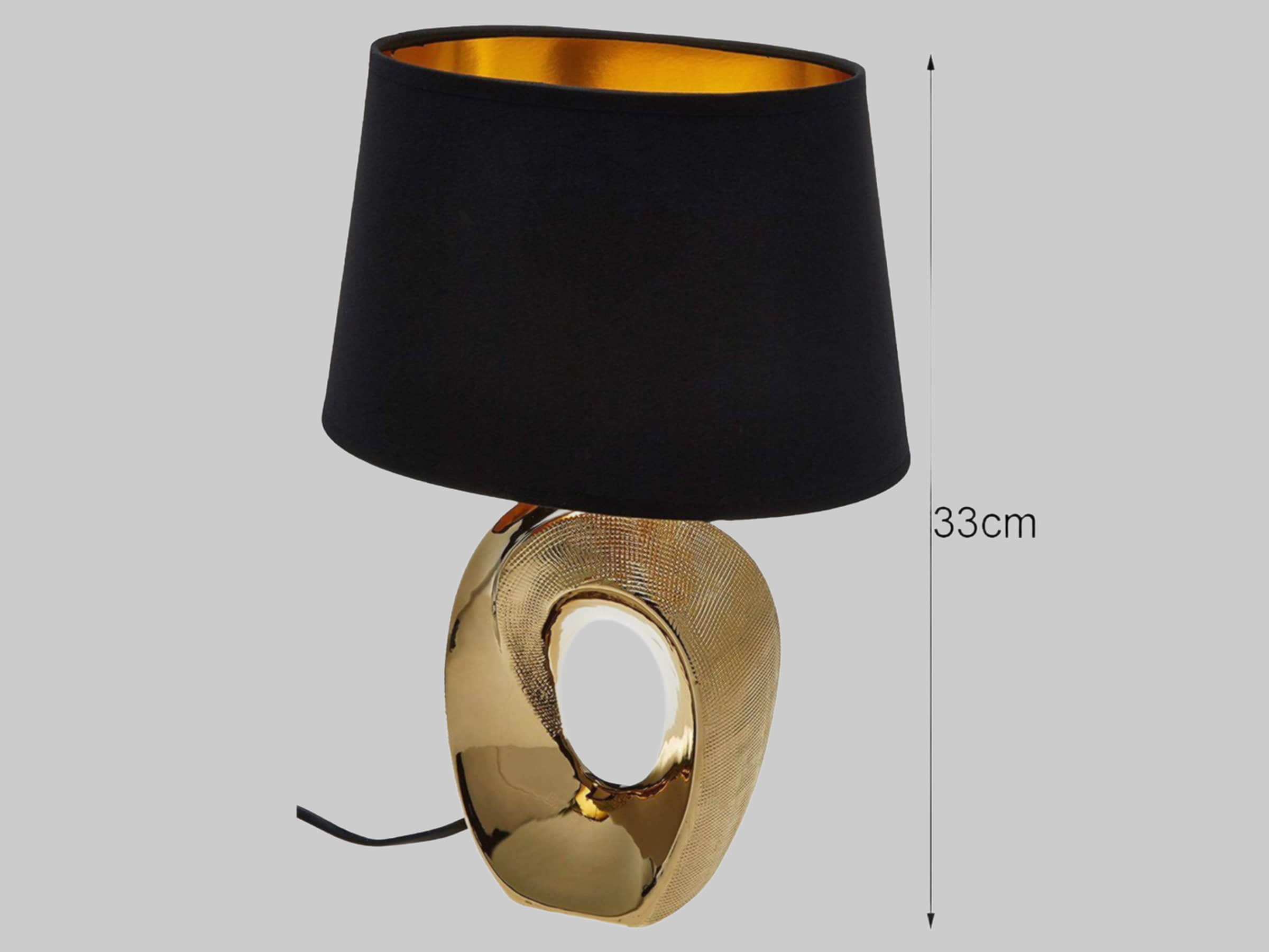 Lampen Reality Leuchten Reality R52176101 Lennon LED Tischleuchte 2W Weiß IP44 Warmweiß - Kompakte Designlampe für Wohnzimmer & Schlafzimmer Schwarz-Gold