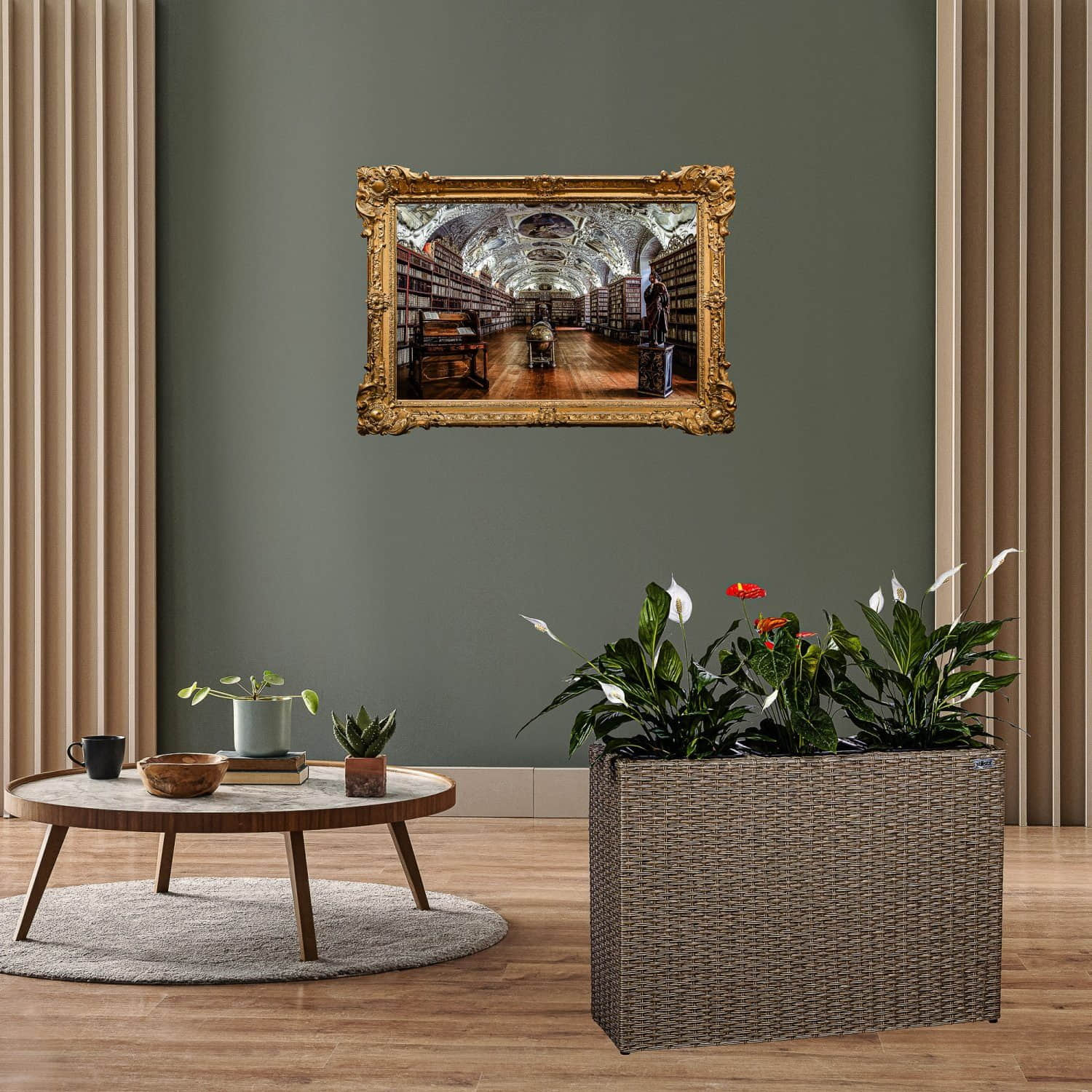 STILISTA Premium Pflanzkübel aus Polyrattan mit 3 Innentöpfen (84x60x29 cm) – Wetterfester Blumenkübel für Balkon & Garten in 4 Farben Grau STILISTA Garten & Balkon