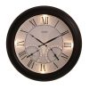 Samilito 18" Weatherproof Illuminated Wall Clock with Thermometer & Hygrometer - Indoor/Outdoor Waterproof Design for Garden, Patio & Pool Areas Schwarz Dekoration Samilito