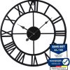 Samilito Dekoration Samilito Vintage-Wanduhr mit römischen Ziffern - Robuster 2cm Metallrahmen, leises Quarzwerk (kein Ticken), silber - Elegante Wohnzimmeruhr schwarze z