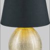 Lampen TRIO Leuchten TRIO Leuchten LUXOR Ceramic Table Lamp | Fabric Shade | E27 Bulb Compatible | Wood-Effect Base | Cord Switch | 45cm Height goldfarben