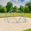 VESKA Garten & Balkon VESKA Dome Climber Kinder Klettergerüst | Geodome Kuppel 244cm (8FT) blau/gelb | Metall-Klettergerät mit HDPE-Griffen blau/gelb