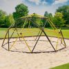 VESKA Dome Climber Kinder Klettergerüst | Geodome Kuppel 244cm (8FT) blau/gelb | Metall-Klettergerät mit HDPE-Griffen grau/gelb Garten & Balkon VESKA