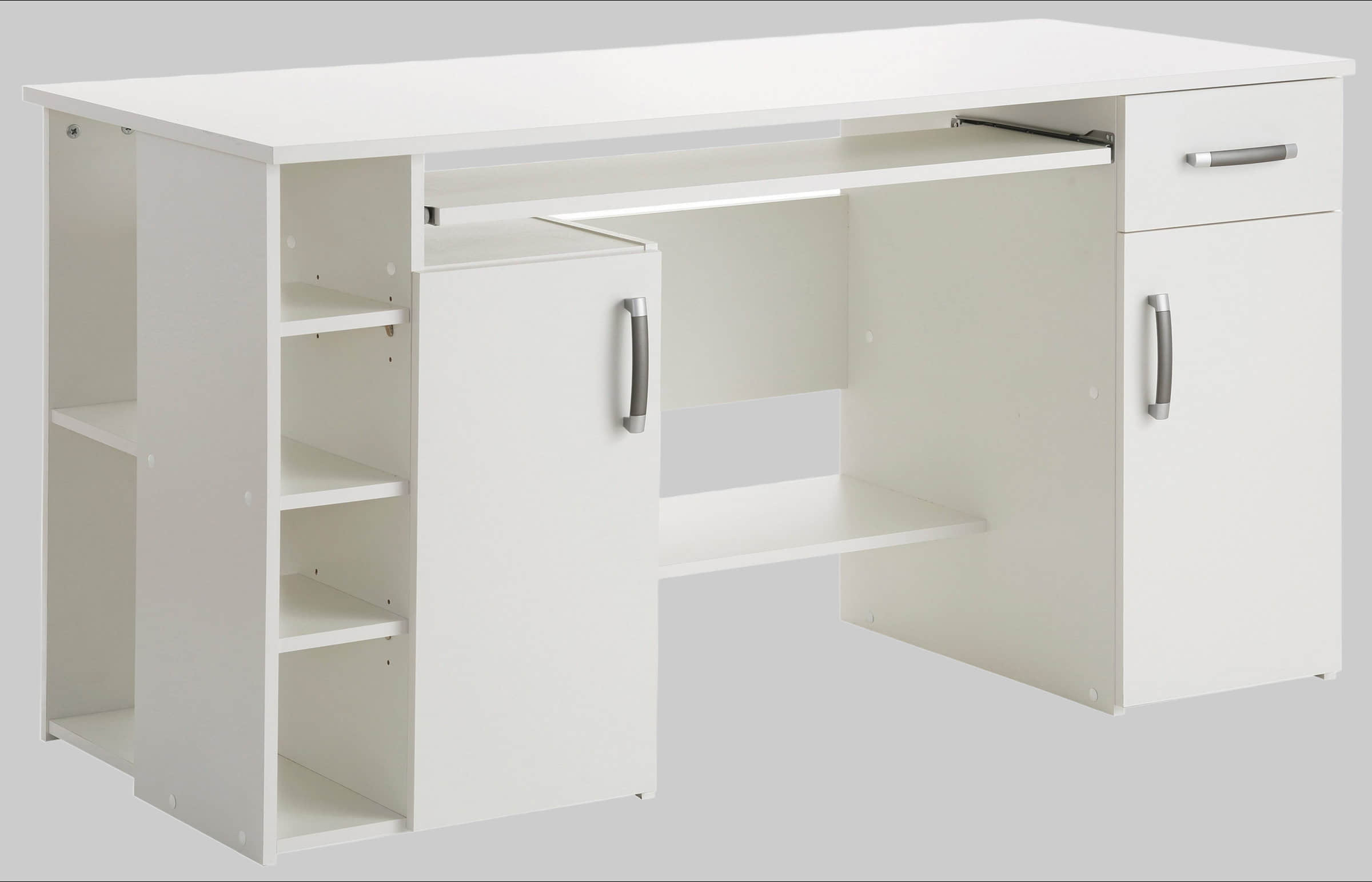 VOGL Möbelfabrik Schreibtisch »Tim« - 180 cm Gaming/Office-Tisch mit Stauraum | Made in Germany | 3 Jahre Garantie weißfarben Kinderzimmer VOGL Mu00F6belfabrik