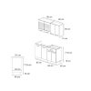Küchen Vicco Vicco Singleküche R-Line Weiß Landhaus/Goldkraft Eiche 140cm ohne AP | Modulare Küchenzeile mit höhenverstellbaren Füßen | Landhausstil Küche für kleine Räume Goldkraft