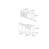 Vicco Küchen Vicco Singleküche R-Line Weiß Landhaus/Goldkraft Eiche 140cm ohne AP | Modulare Küchenzeile mit höhenverstellbaren Füßen | Landhausstil Küche für kleine Räume Schwarz Ho