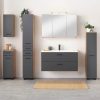 Welltime Hängeschrank Trento - Modernes Badmöbel mit 2 Einlegeböden, 30 cm Breite, Made in Germany grau matt Schränke welltime