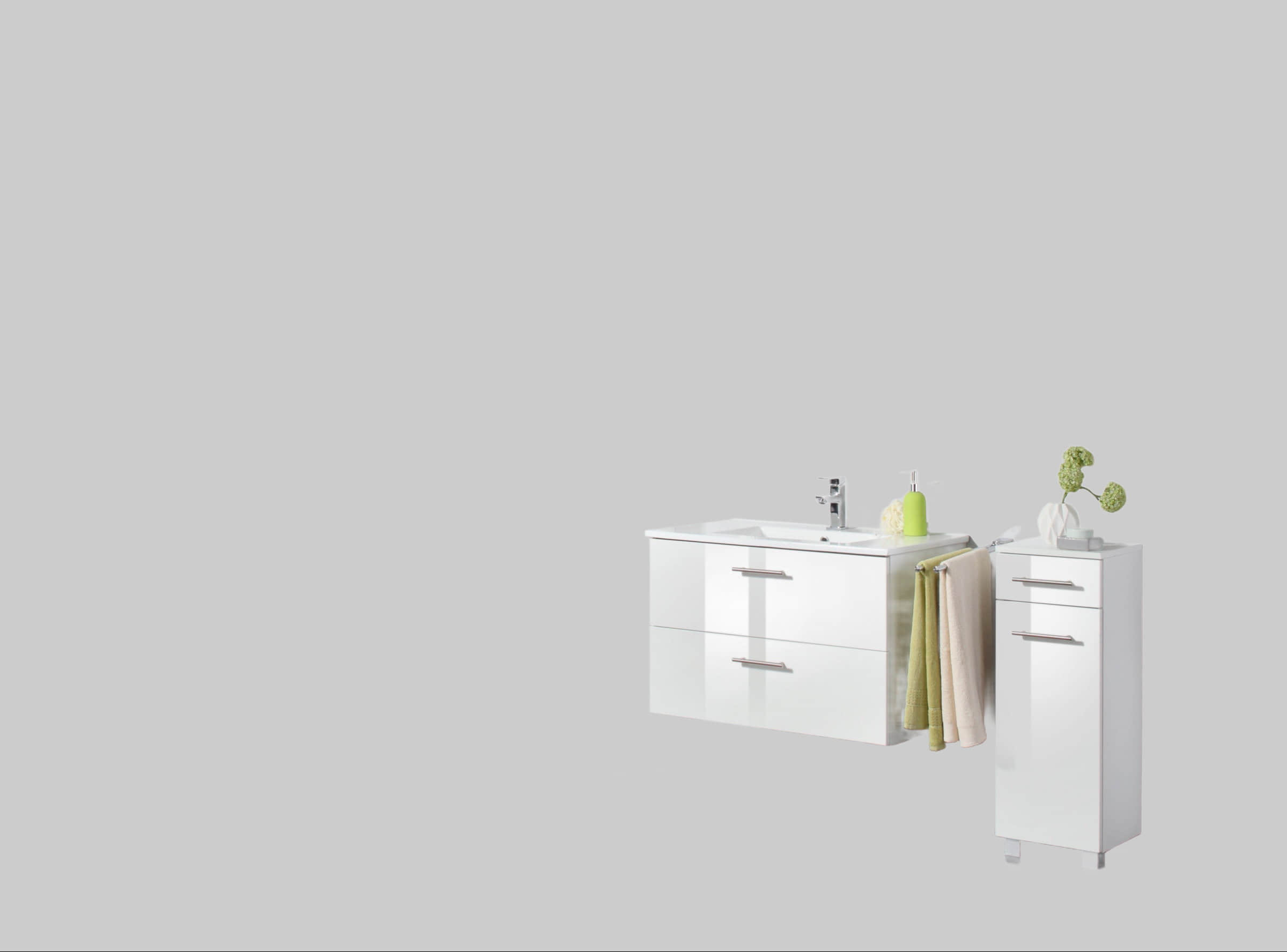 Welltime Hängeschrank Trento - Modernes Badmöbel mit 2 Einlegeböden, 30 cm Breite, Made in Germany weiß Schränke welltime