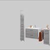 welltime Welltime Hochschrank Trento | 30cm schmaler Bad-Seitenschrank mit Stauraum | MDF-Fronten & Edelstahlgriffe | Verschiedene Farben | Made in Germany eiche rauc Schränke