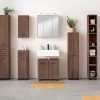 Schränke welltime Welltime Hochschrank Trento | 30cm schmaler Bad-Seitenschrank mit Stauraum | MDF-Fronten & Edelstahlgriffe | Verschiedene Farben | Made in Germany cannello e