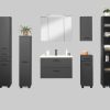 welltime Welltime Hochschrank Trento | 30cm schmaler Bad-Seitenschrank mit Stauraum | MDF-Fronten & Edelstahlgriffe | Verschiedene Farben | Made in Germany grau matt Schränke