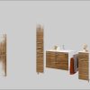 welltime Welltime Midischrank Trento | Badmöbel 30 cm Breite | 1 Tür | Made in Germany | Grau wotaneiche Schränke