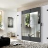 Wimex Schwebetürenschrank 'Stockholm' | Industrial-Look Kleiderschrank mit Spiegel & Schwebetüren | Bestseller Garderobenschrank weiß/graph Wimex Schränke