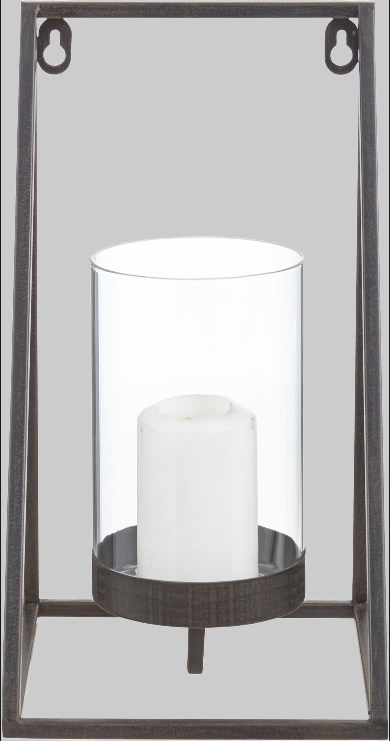 andas Industrial Wall Candle Holder - Black Metal Modern Candle Sconce with Glass Insert (1 Piece) - Durable Home Decor Lighting andas Dekoration