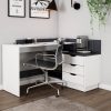 byLIVING Eckschreibtisch »Bern« - Moderner L-Schreibtisch mit 3 Schubladen, 129 cm Breite, rechts/links montierbar, FSC®-zertifiziert Weiß/Anthr byLIVING Tische