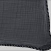 Dekoration done.u00AE done.® Nayla Decorative Cushion Cover - Lightweight Cotton Muslin with Crinkle Look & Black Stitch Detail (Empty Cover, 1 Piece) anthrazit