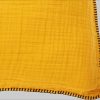done.® Nayla Decorative Cushion Cover - Lightweight Cotton Muslin with Crinkle Look & Black Stitch Detail (Empty Cover, 1 Piece) goldfarben done.u00AE Dekoration