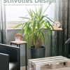 holz4homeu00AE holz4home® Massivholz Blumenständer Eiche Natur Geölt 50cm | Stahlrahmen Dekoständer | Pflanzenpodest Loftstyle 70 cm Garten & Balkon