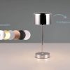 lightling Julien Premium LED Table Lamp - USB-C Rechargeable, Touch Dimmable (3 Levels), 20H Battery, Warm White Light - Modern Metal Design for Home/Office (12x30cm) chrom Lampen lightling