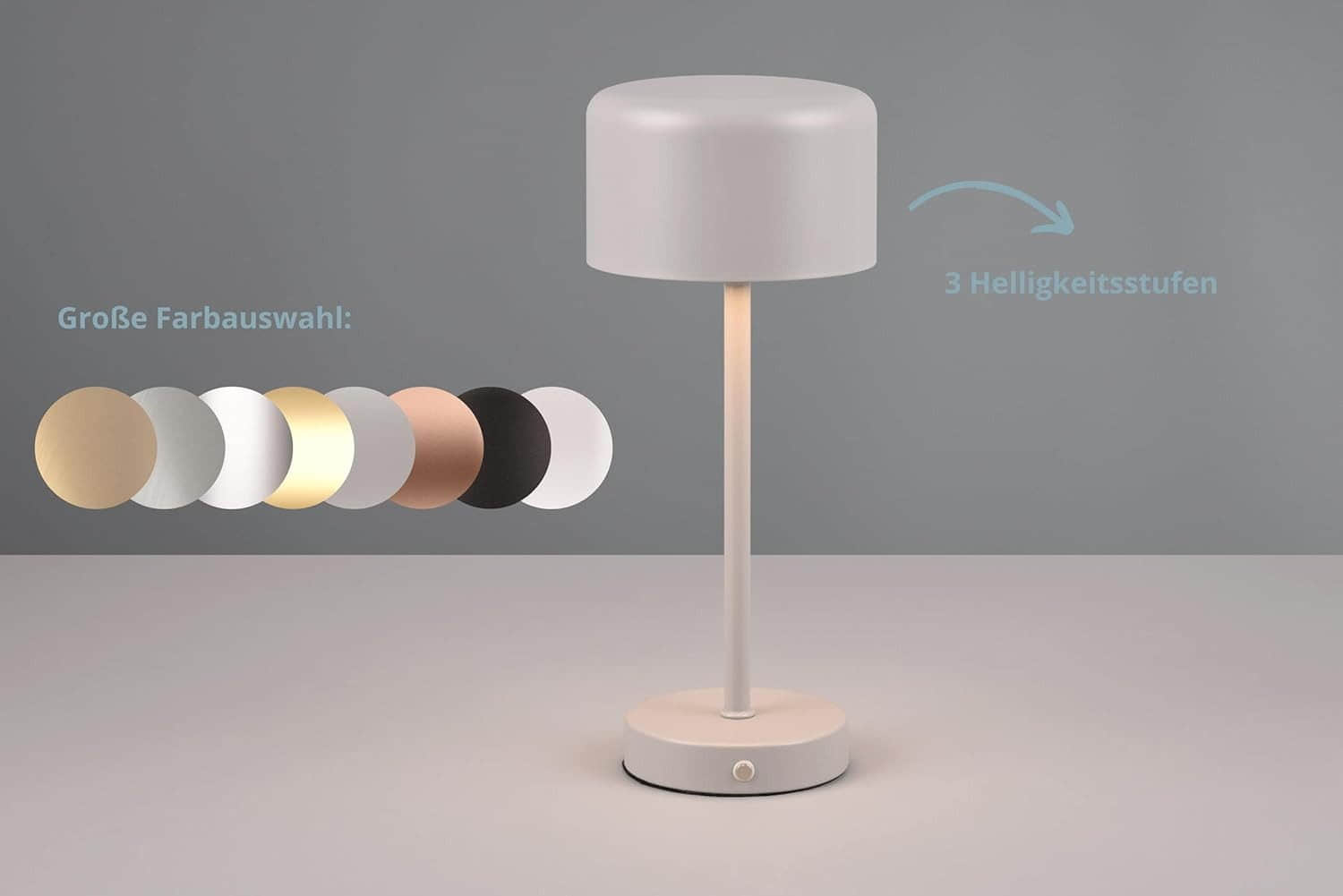 lightling Lampen lightling Julien Premium LED Table Lamp - USB-C Rechargeable, Touch Dimmable (3 Levels), 20H Battery, Warm White Light - Modern Metal Design for Home/Office (12x30cm) ultimate g