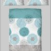 Bettwäsche my home my home Bettwäsche »Tesso« – Baumwolle mit Ornamenten in 135x200 cm, 155x220 cm oder 200x200 cm | Elegantes Design & hoher Komfort petrol/grau