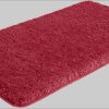 my home my home Sanremo Premium Bath Mat - 30mm Plush, Non-Slip, Fast-Drying Polyester Microfiber - Compatible with Underfloor Heating (Rectangular/Round/3-Piece Set Options) rot Badematten