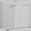 Schränke welltime welltime Waschbeckenunterschrank 'Milano' – Hochglanz MDF Front, 80 cm Breite, 2 Türen & praktischer Stauraum | Modernes Badmöbel