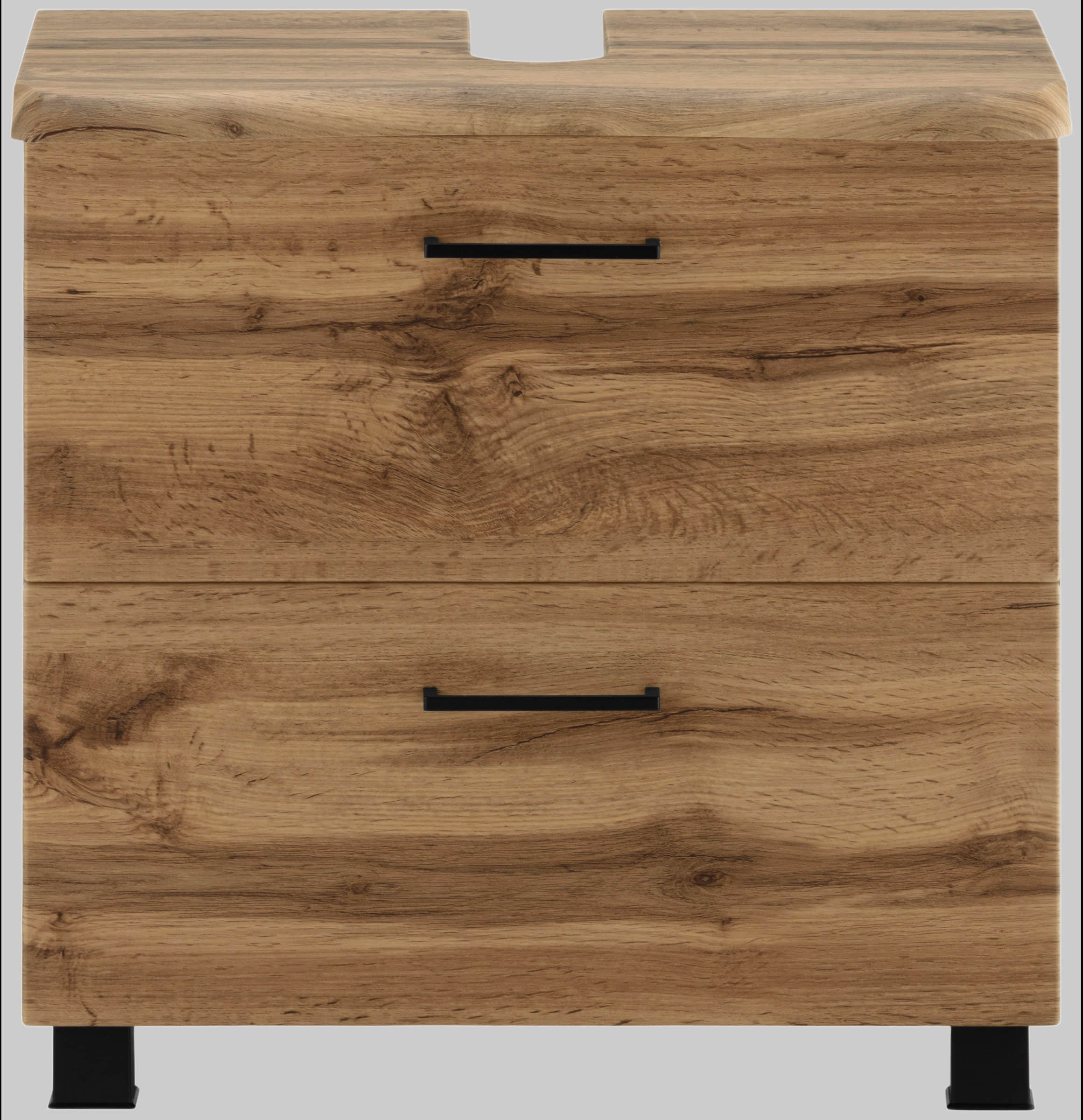 welltime Waschbeckenunterschrank Trento | 60 cm Breite | Moderne Badmöbel in verschiedenen Farben | Hochwertige Beckenunterschrank auf Füßen | Made in Germany wotaneiche Schränke welltime